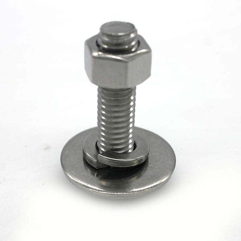 Fullerkreg (8 Sets) 3/8-16x1-1/2 Stainless Steel Hex Head Screws Bolts, Nuts, Flat & Lock Washers, 18-8 (304) S/S, Fully Threaded by Bolt Fullerkreg - Image 4